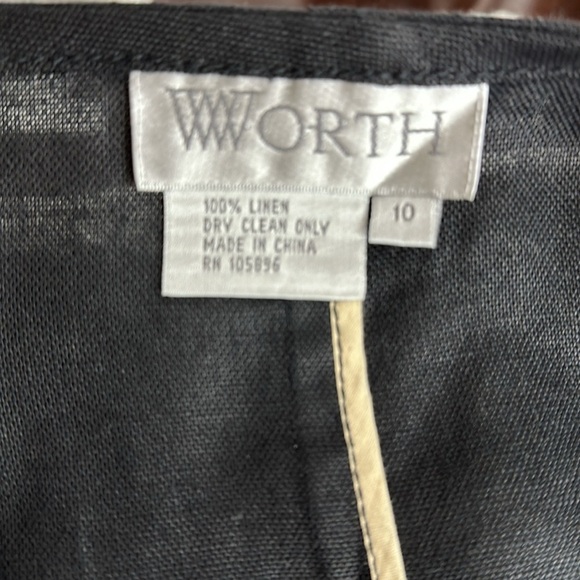 Worth Short Sleeve 100% Linen Two Piece Pantsuit - Picture 12 of 13